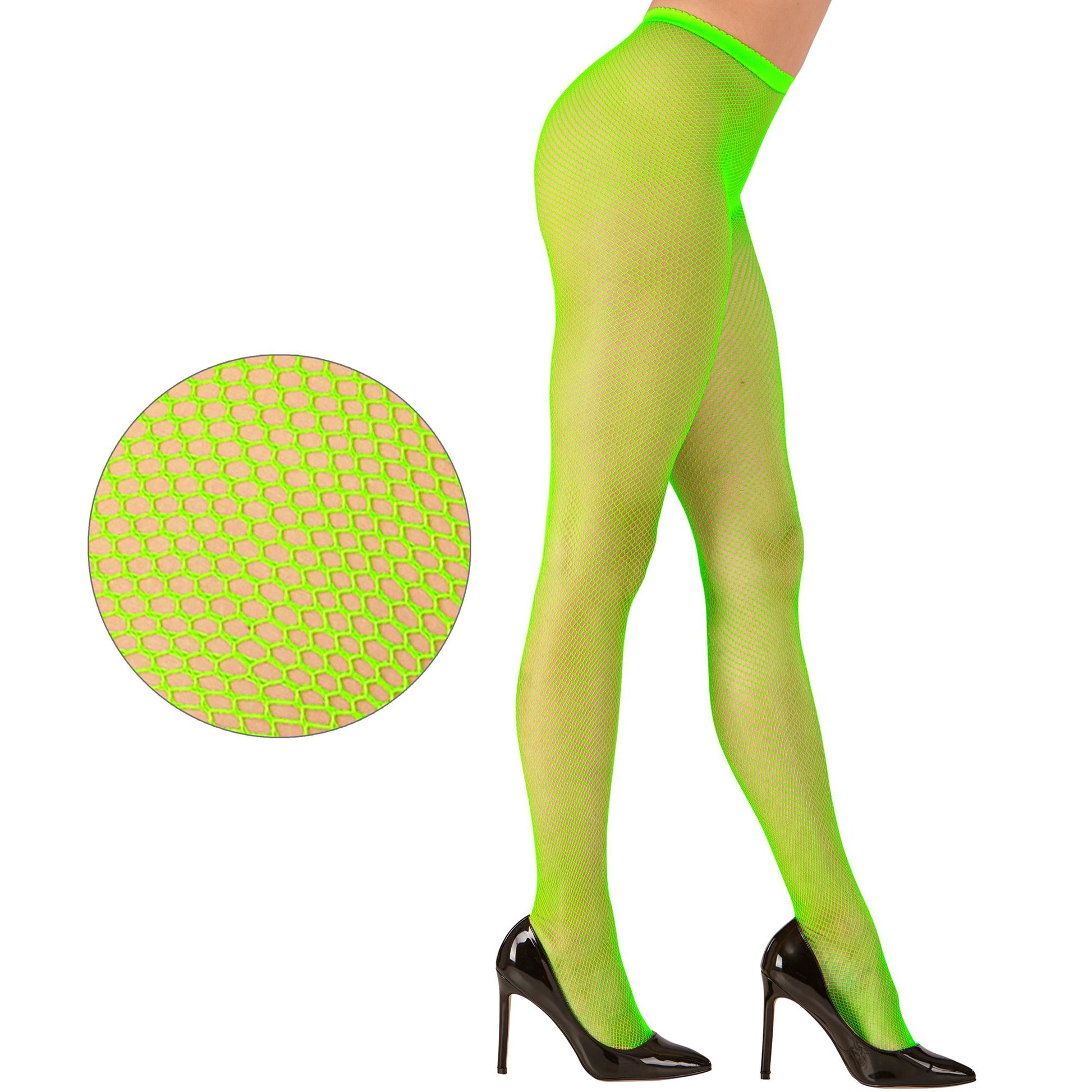 "NEON GRÜNE NETZSTRUMPFHOSE" – Vorderansicht