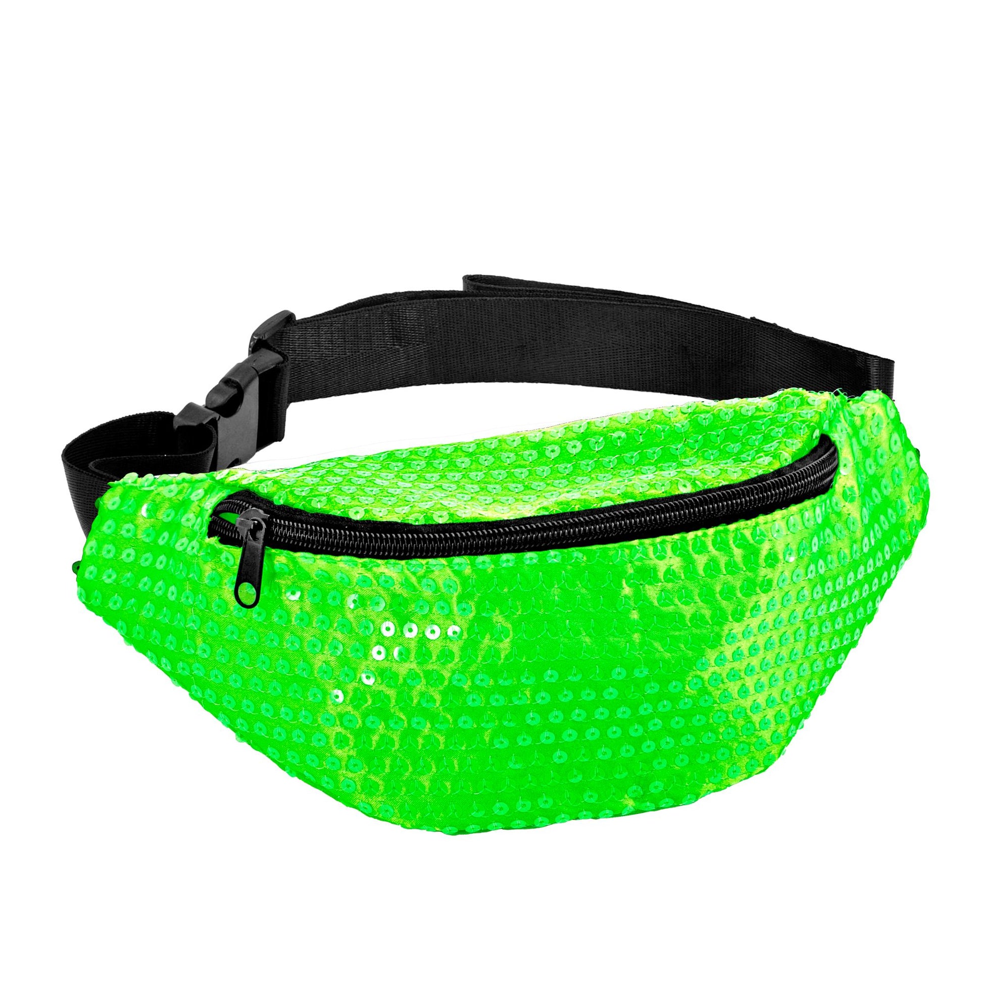 "NEON GRÜNE PAILLETTEN GÜRTELTASCHE" – Detailansicht