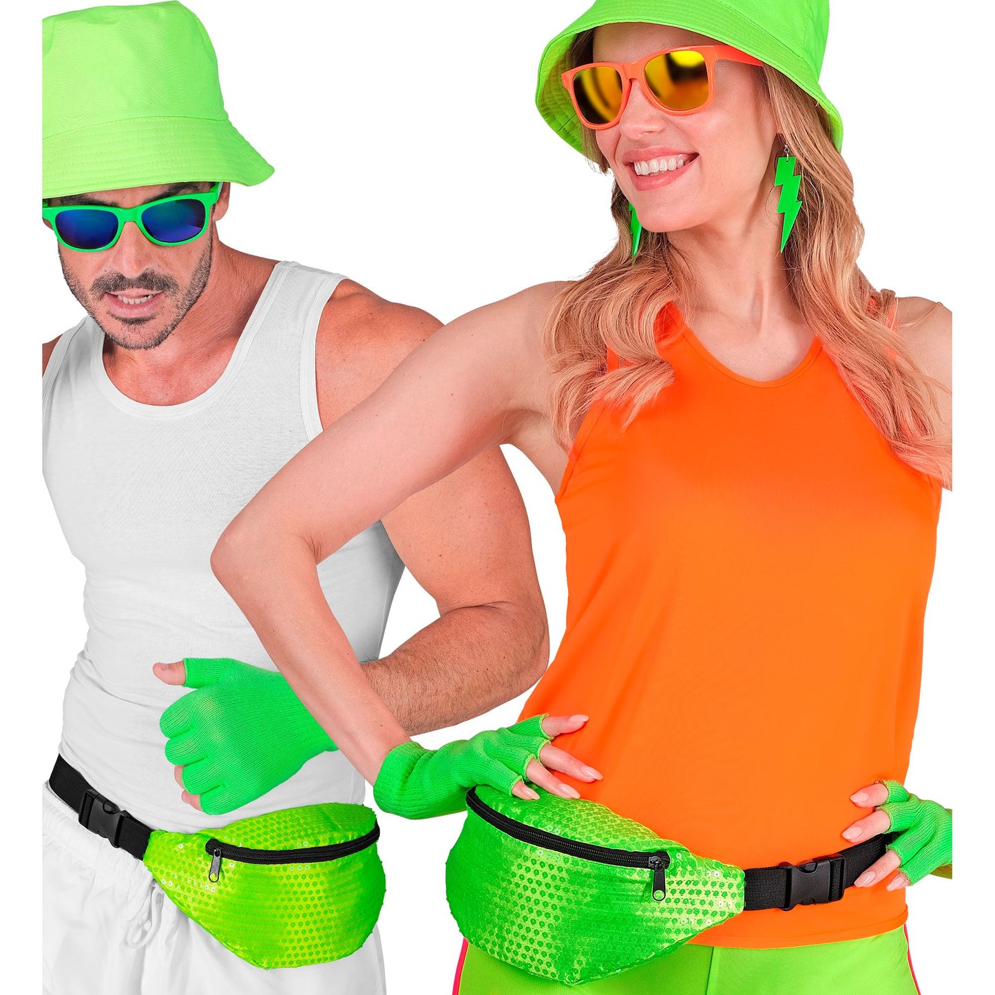 "NEON GRÜNE PAILLETTEN GÜRTELTASCHE" – Ansicht 4