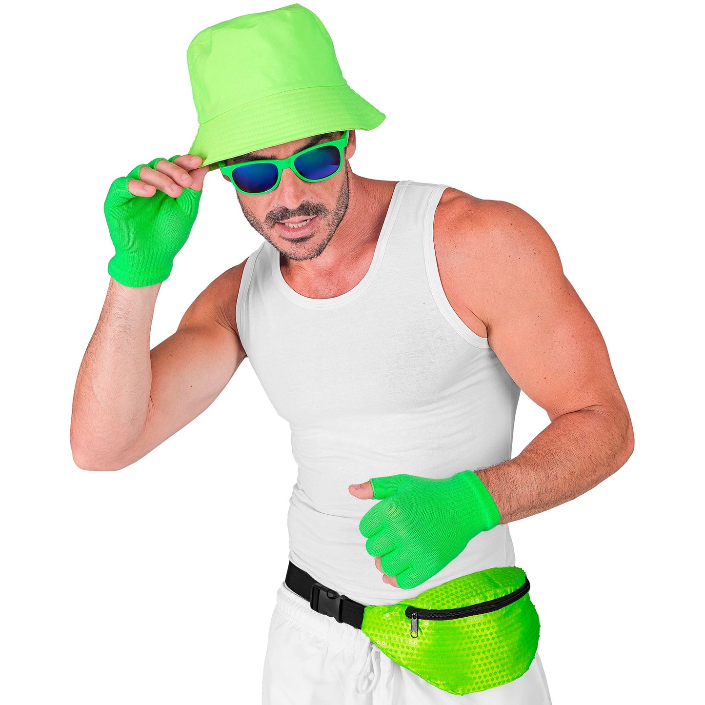 "NEON GRÜNE PAILLETTEN GÜRTELTASCHE" – Ansicht 5