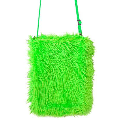 "NEON GRÜNE PLÜSCH HANDTASCHE" – Detailansicht