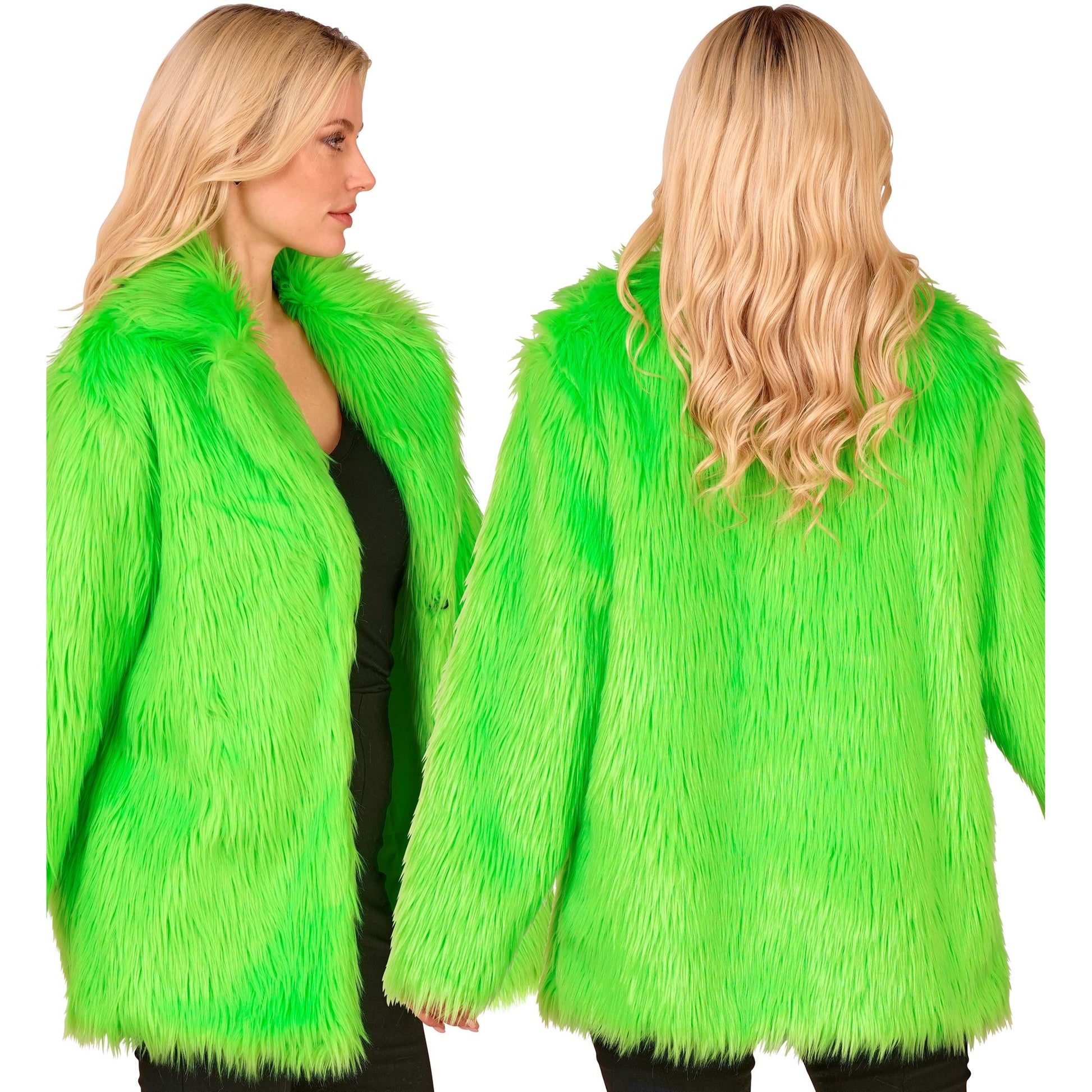 "NEON GRÜNE PLÜSCHJACKE" – Detailansicht