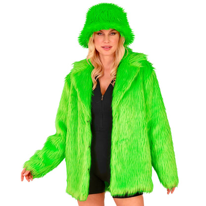 "NEON GRÜNE PLÜSCHJACKE" – Ansicht 3
