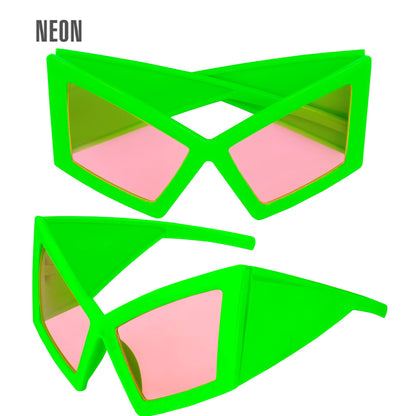 "NEON GRÜNE RIESENBRILLE" – Vorderansicht