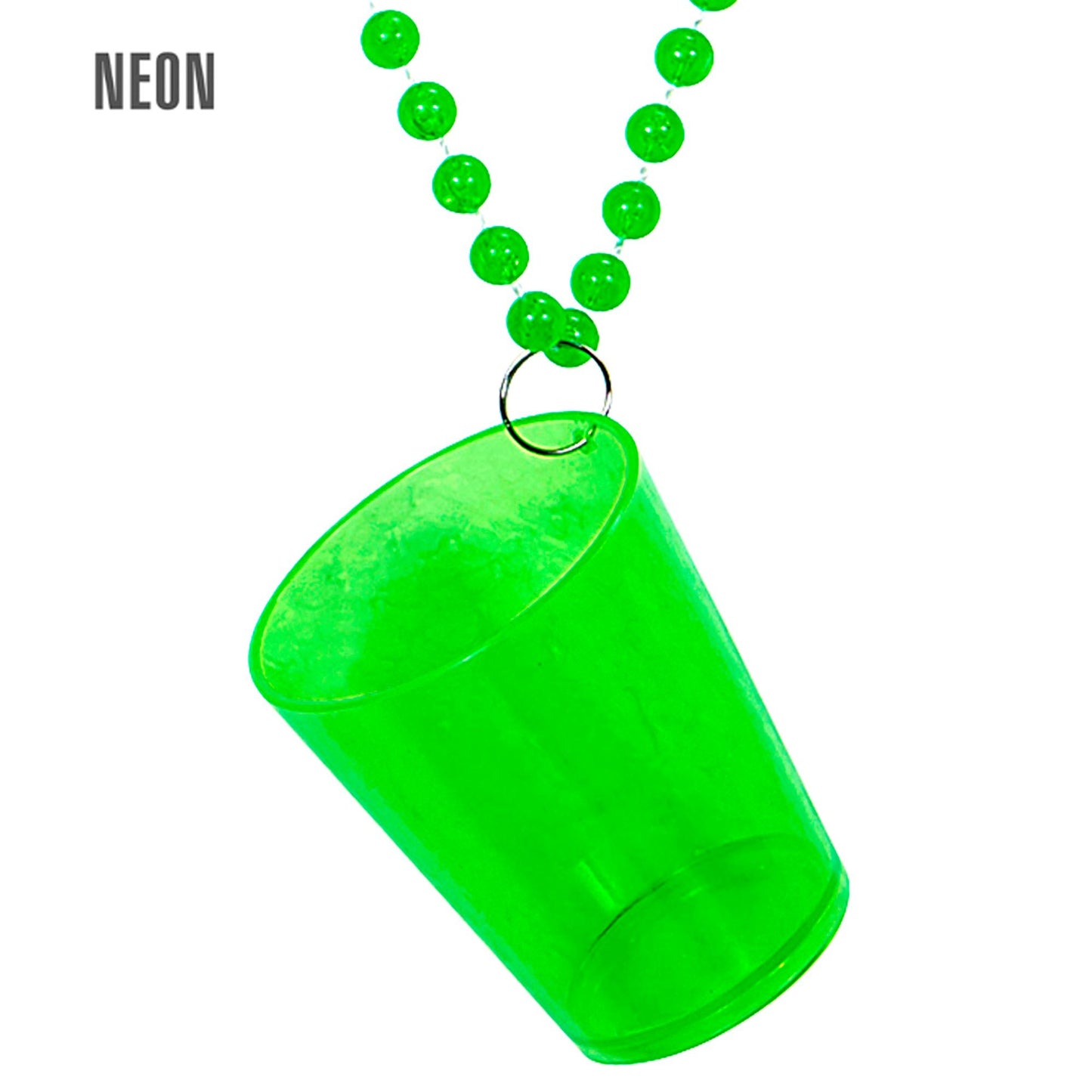 "NEON GRÜNE SCHNAPSGLASKETTE" – Vorderansicht