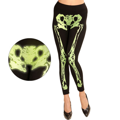 "NEON GRÜNE SKELETTLEGGINGS" 75 DEN – Vorderansicht