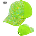 "NEON GRÜNE STRASS BASECAP" – Vorderansicht