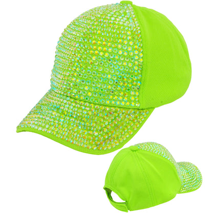 "NEON GRÜNE STRASS BASECAP" – Detailansicht
