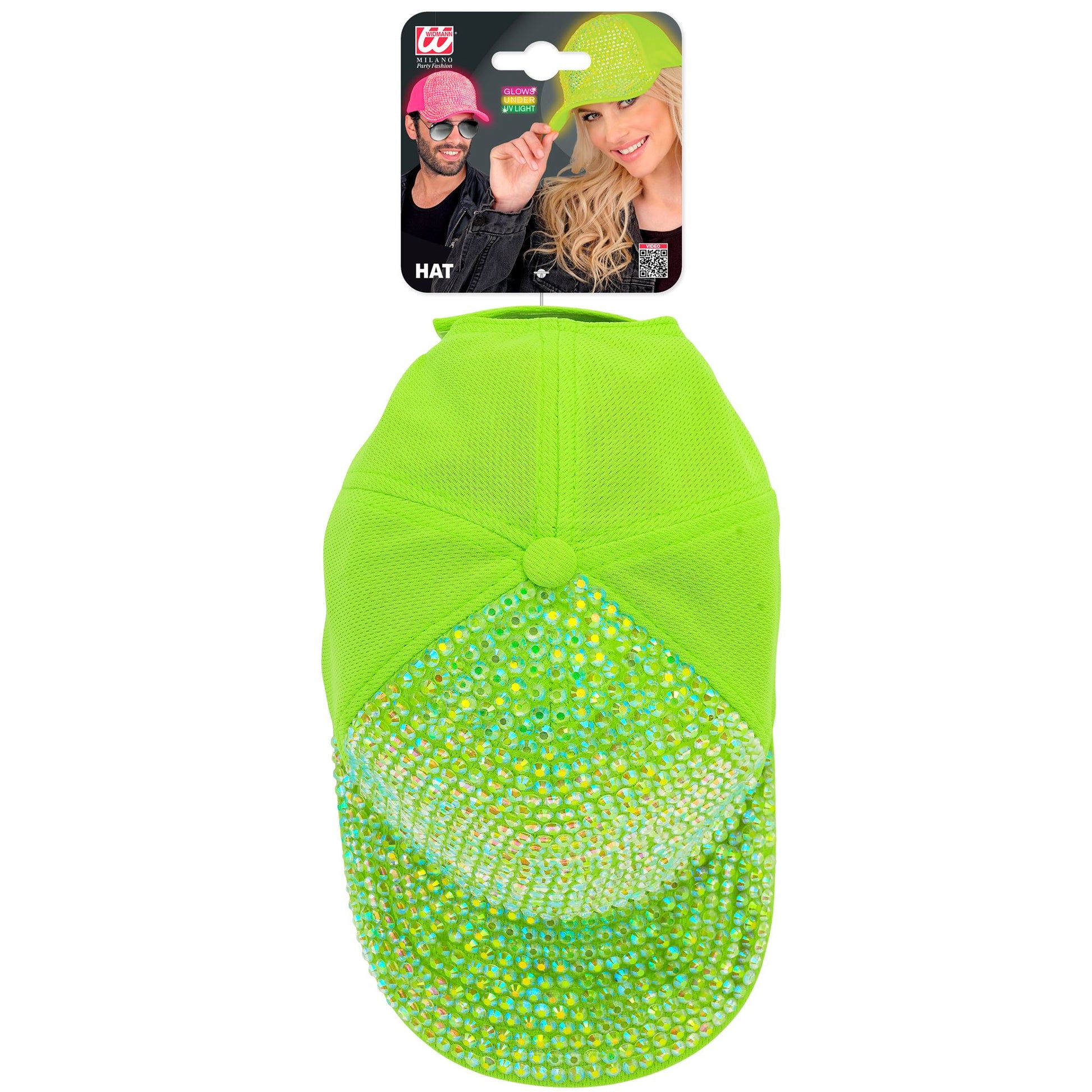 "NEON GRÜNE STRASS BASECAP" – Ansicht 3