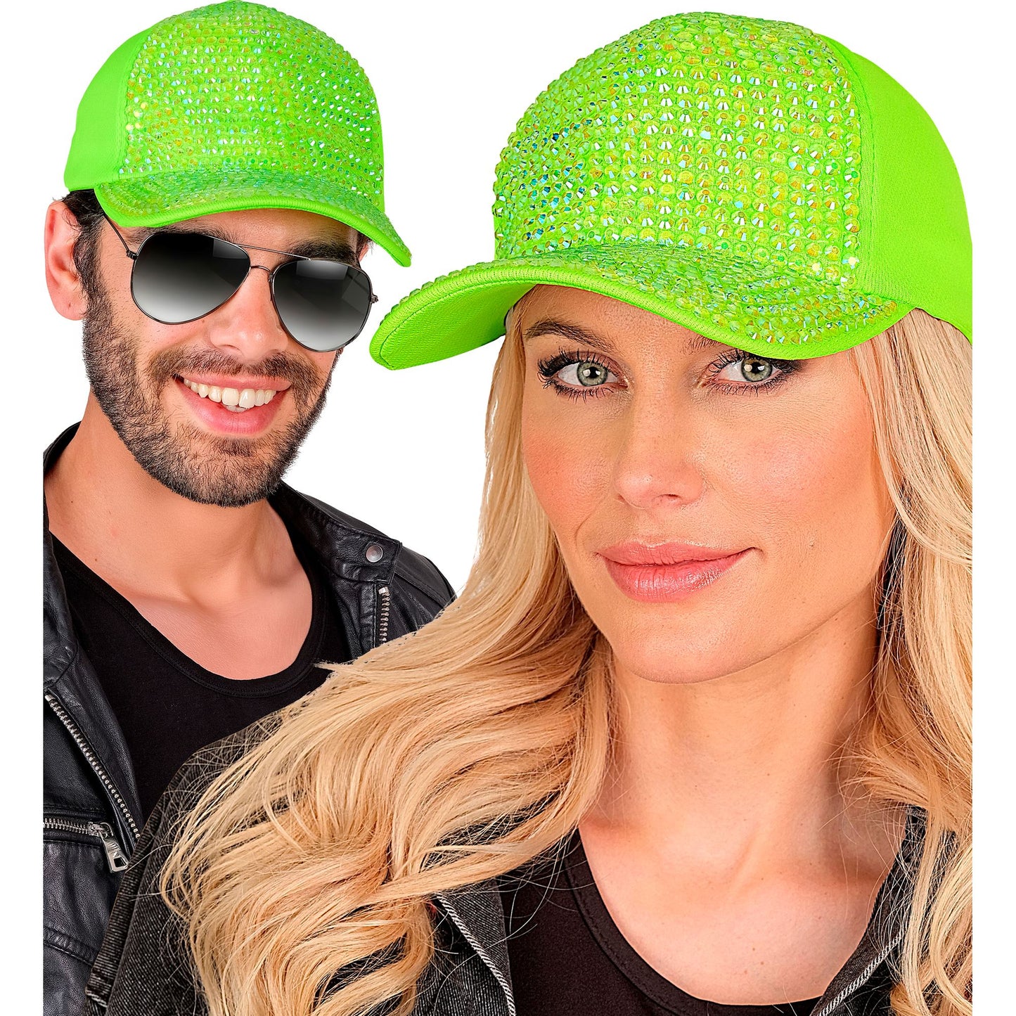 "NEON GRÜNE STRASS BASECAP" – Ansicht 4