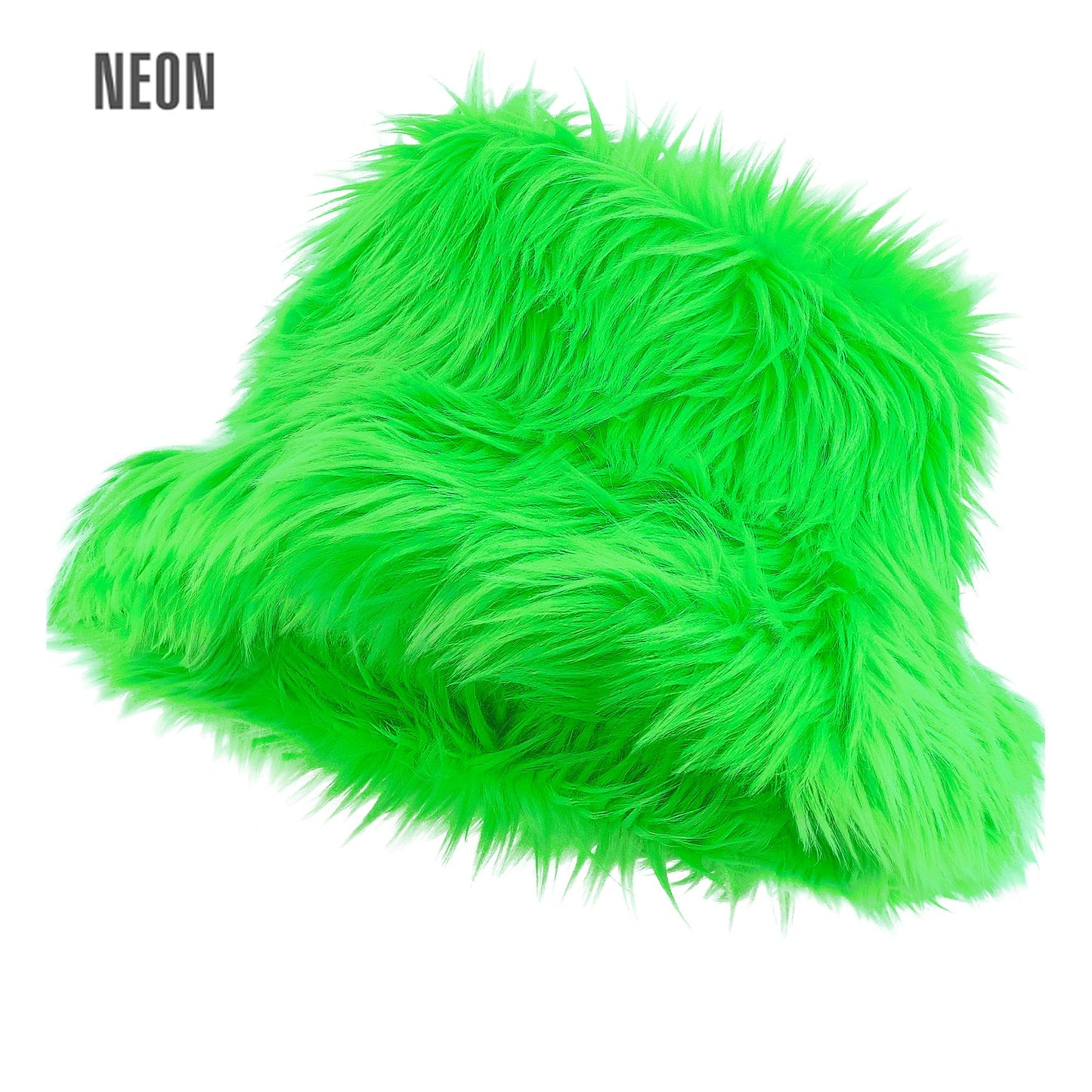 "NEON GRÜNER PLÜSCH ANGLERHUT" – Vorderansicht