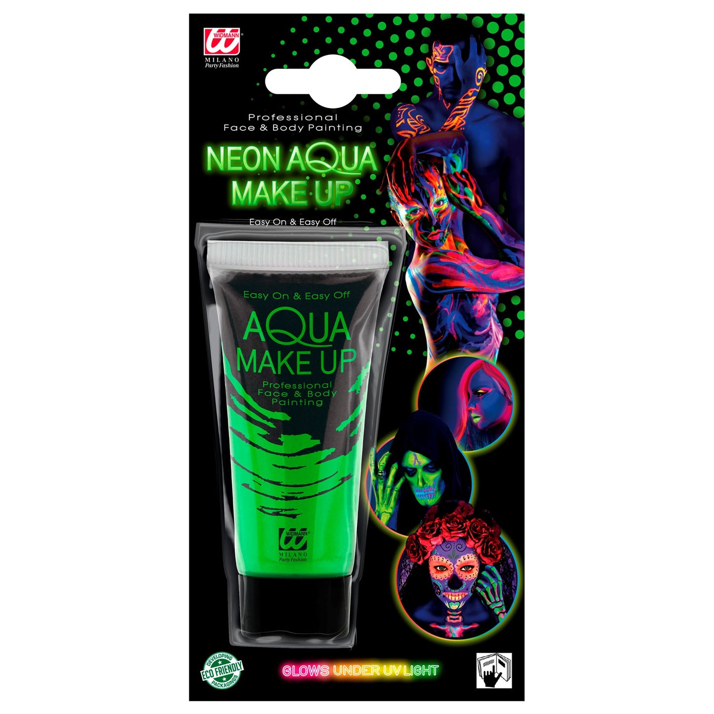 "NEON GRÜNES AQUA MAKE UP IN TUBE" 30 ml – Vorderansicht