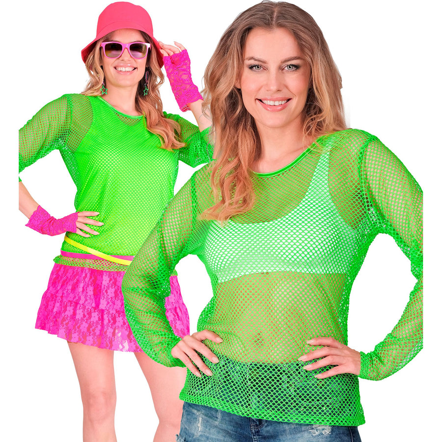 "NEON GRÜNES NETZSHIRT" – Vorderansicht