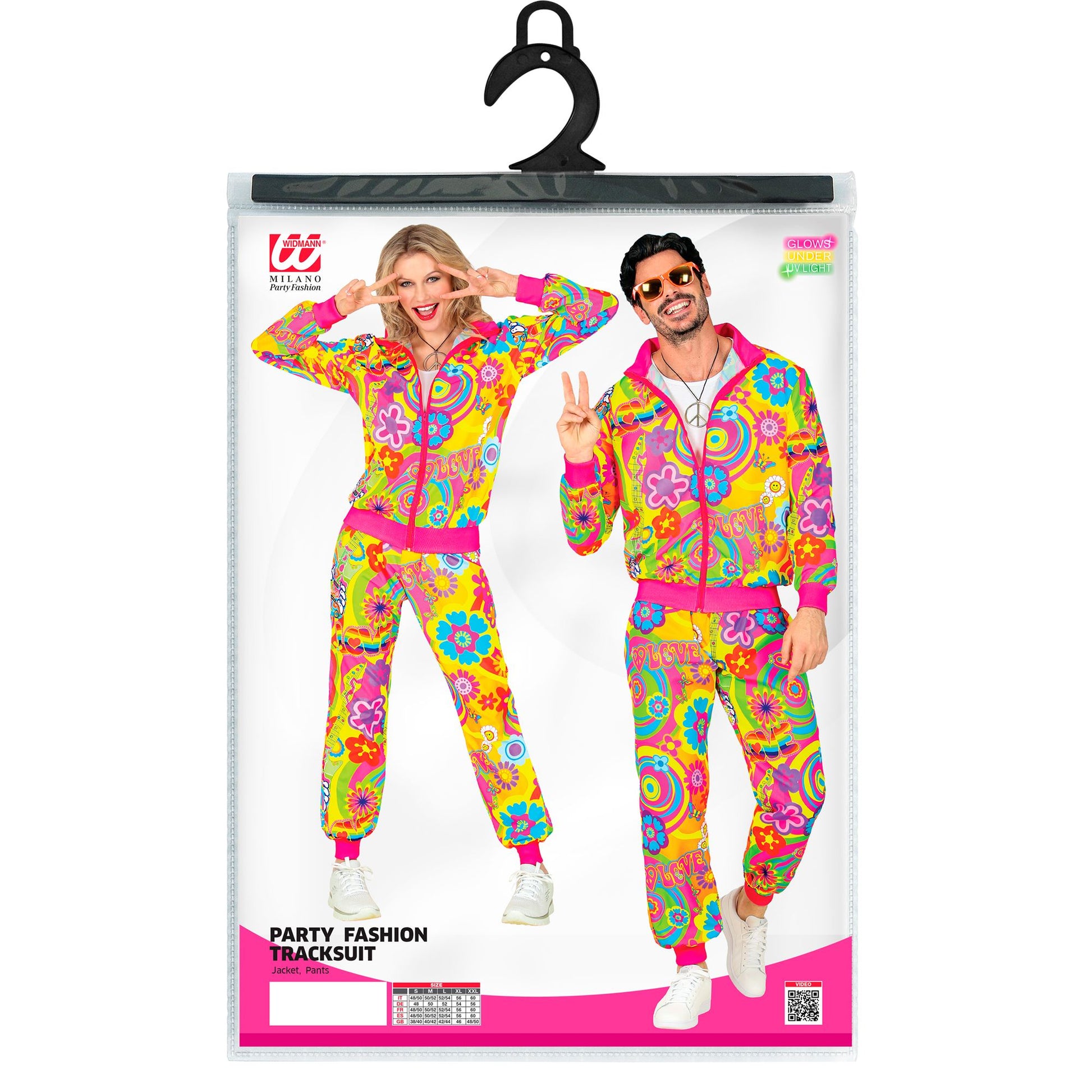 "NEON HIPPIE GROOVY LOVE PARTY FASHION TRAININGSANZUG" (Oberteil, Hose) – Ansicht 5