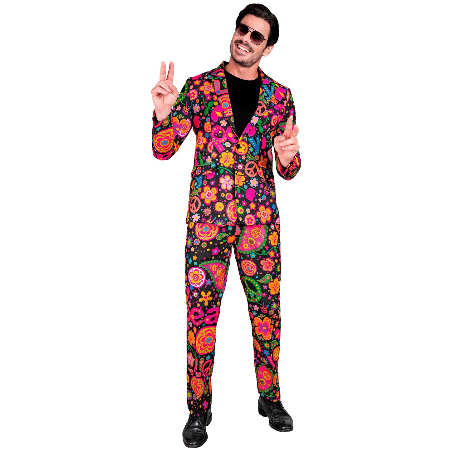 "NEON HIPPIE PARTY FASHION ANZUG" (Jackett, Hose) – Detailansicht