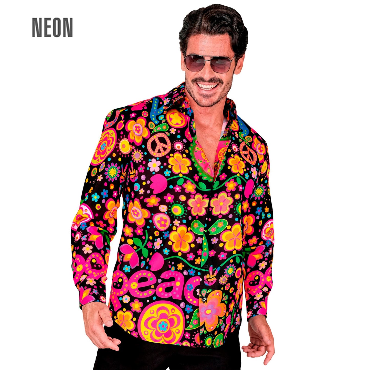 "NEON HIPPIE PARTY FASHION HEMD" (Hemd) – Vorderansicht