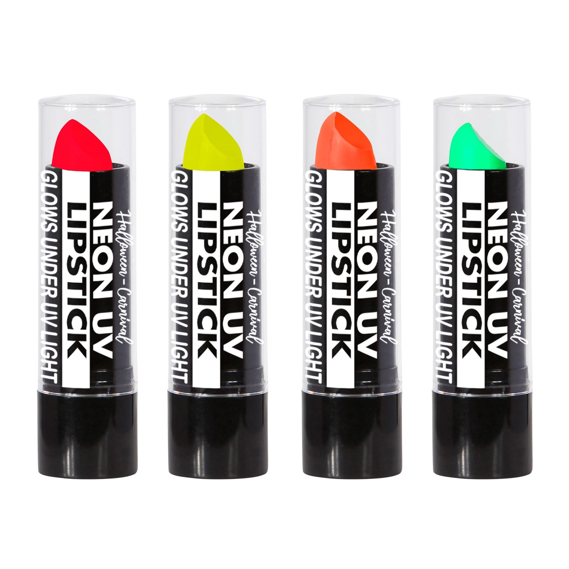 "NEON LIPPENSTIFT" 6 ml in Displaybox - (6 x neon pink, neon gelb, neon grün, neon orange) – Detailansicht