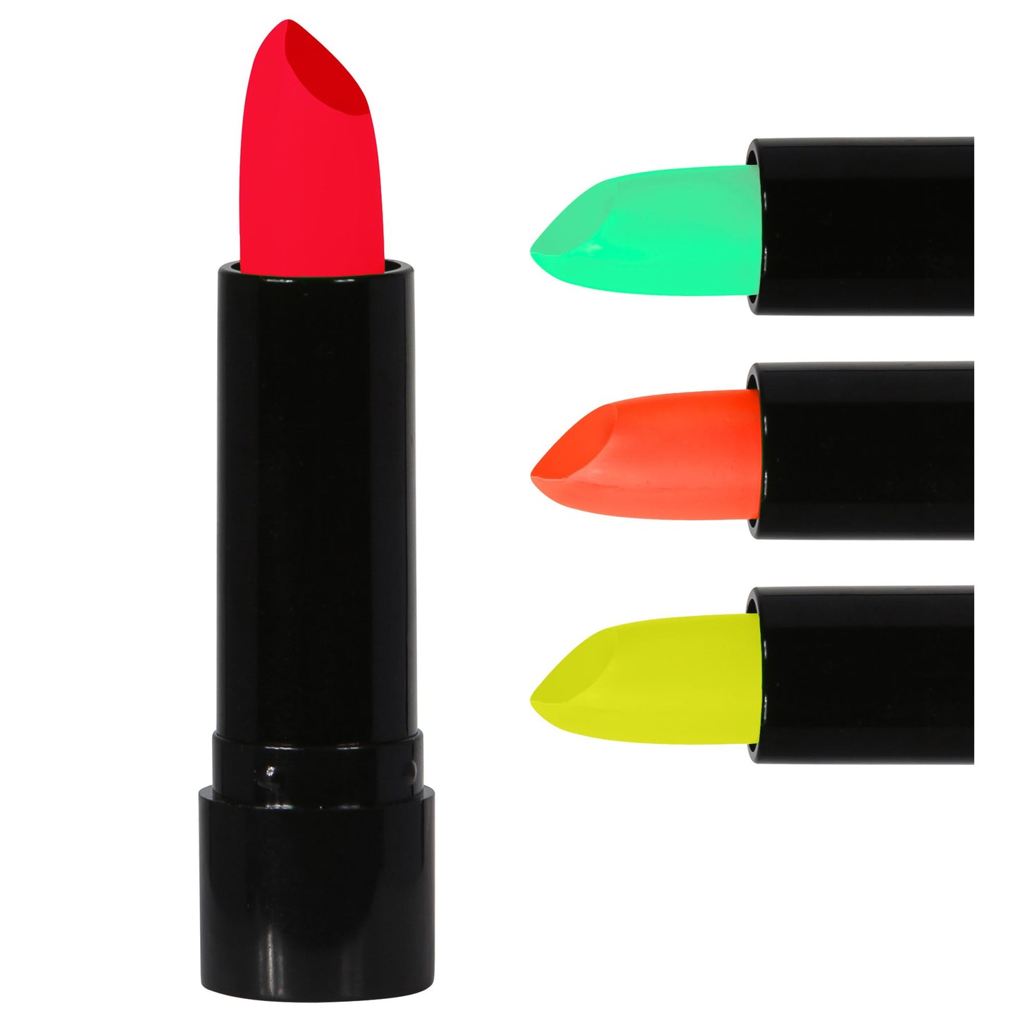 "NEON LIPPENSTIFT" 6 ml in Displaybox - (6 x neon pink, neon gelb, neon grün, neon orange) – Ansicht 3