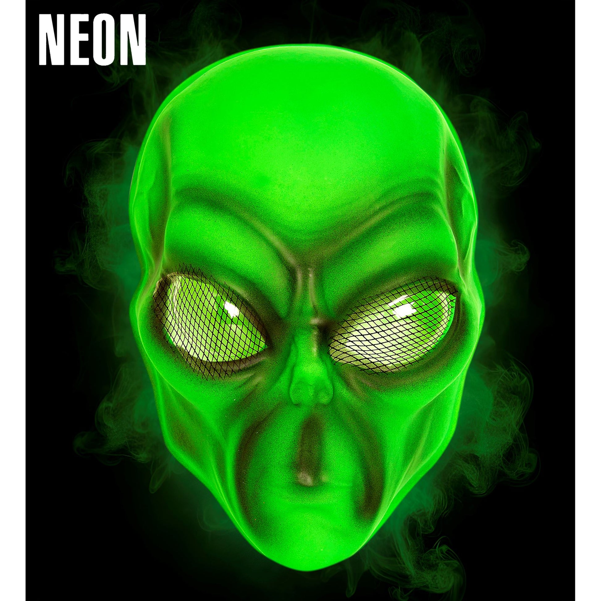 "NEON MASKE ALIEN AUS KUNSTSTOFF" – Vorderansicht
