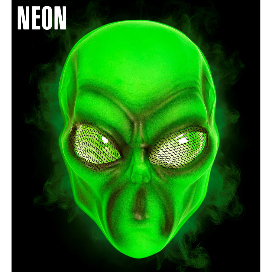 "NEON MASKE ALIEN AUS KUNSTSTOFF" – Vorderansicht