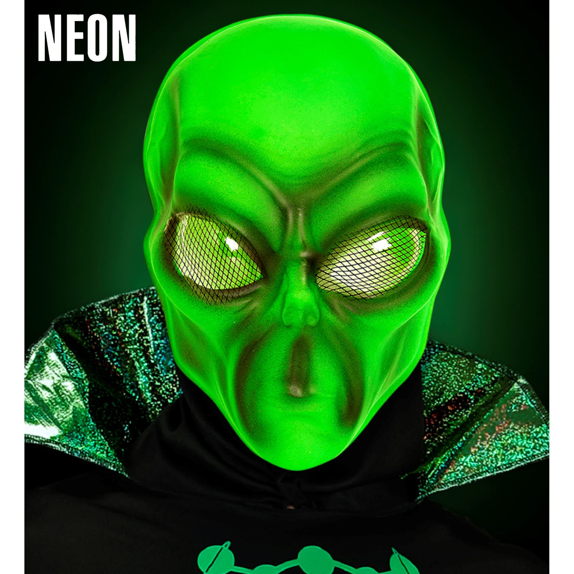 "NEON MASKE ALIEN AUS KUNSTSTOFF" – Detailansicht