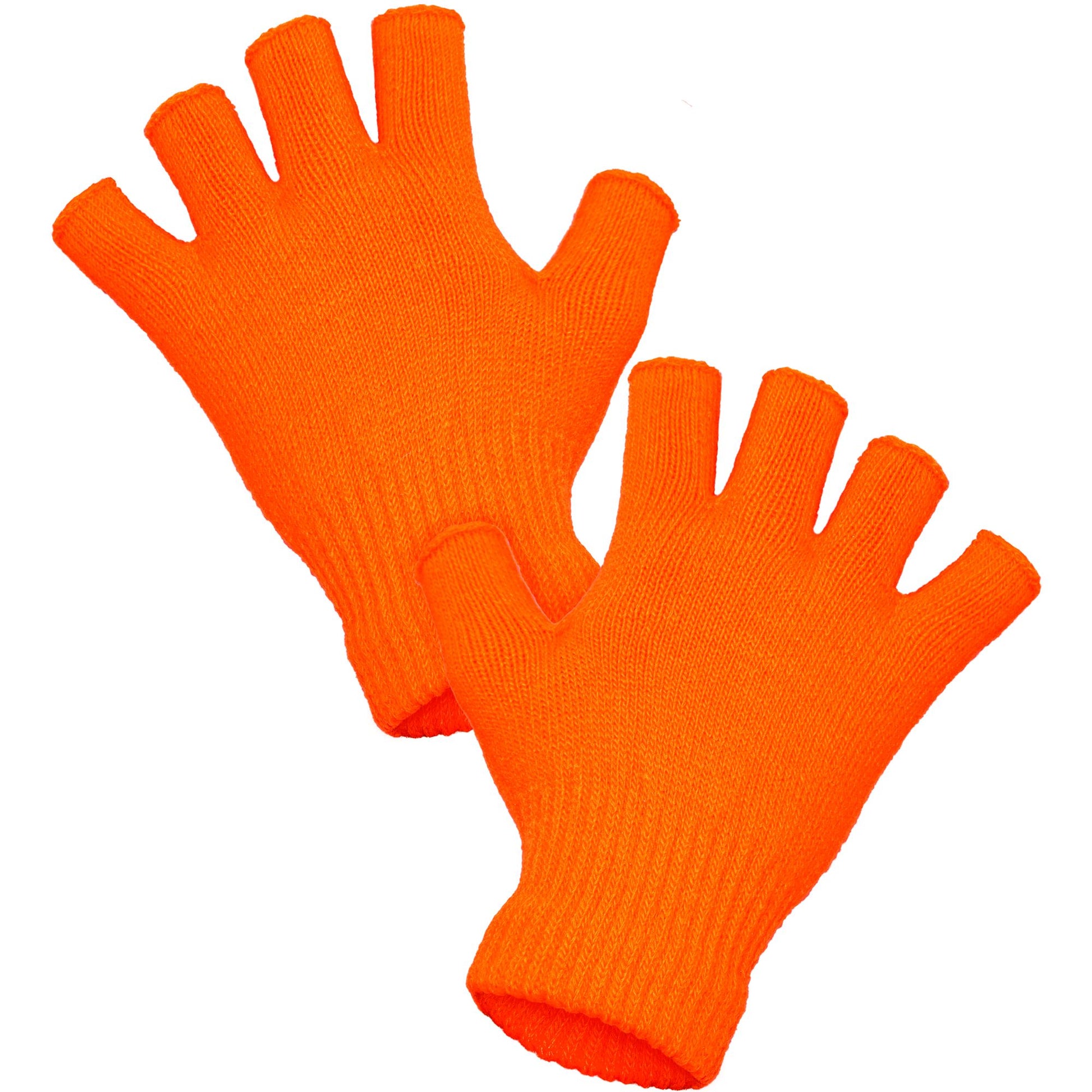 "NEON ORANGENE FINGERLOSE HANDSCHUHE" – Vorderansicht