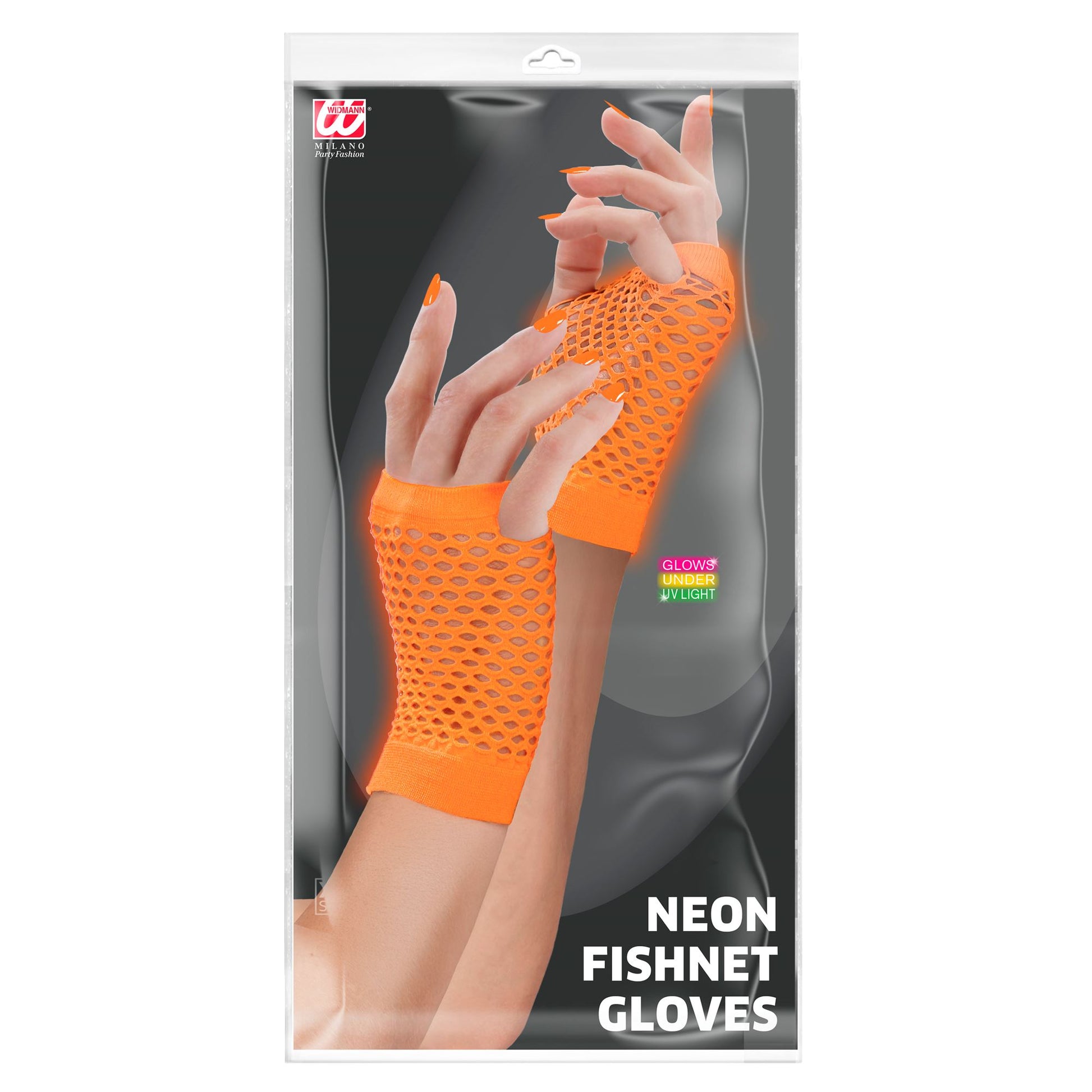 "NEON ORANGENE FINGERLOSE NETZHANDSCHUHE" – Ansicht 3