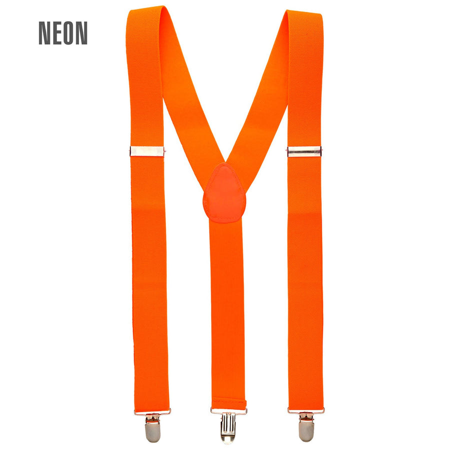 "NEON ORANGENE HOSENTRÄGER" – Vorderansicht