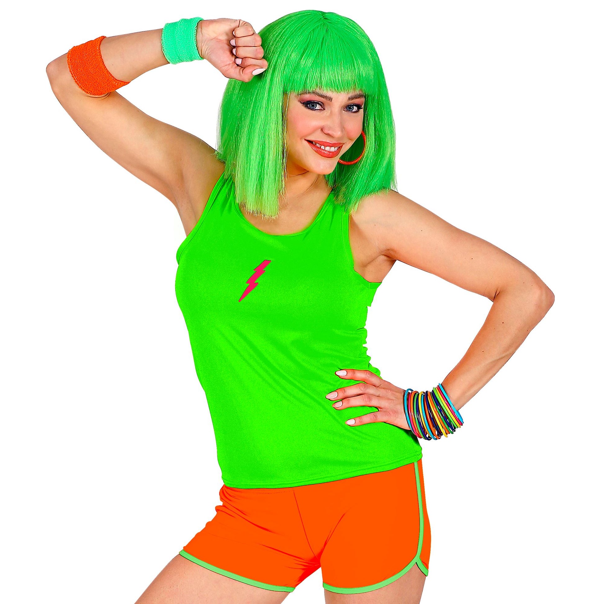 "NEON ORANGENE HOT PANTS" – Vorderansicht