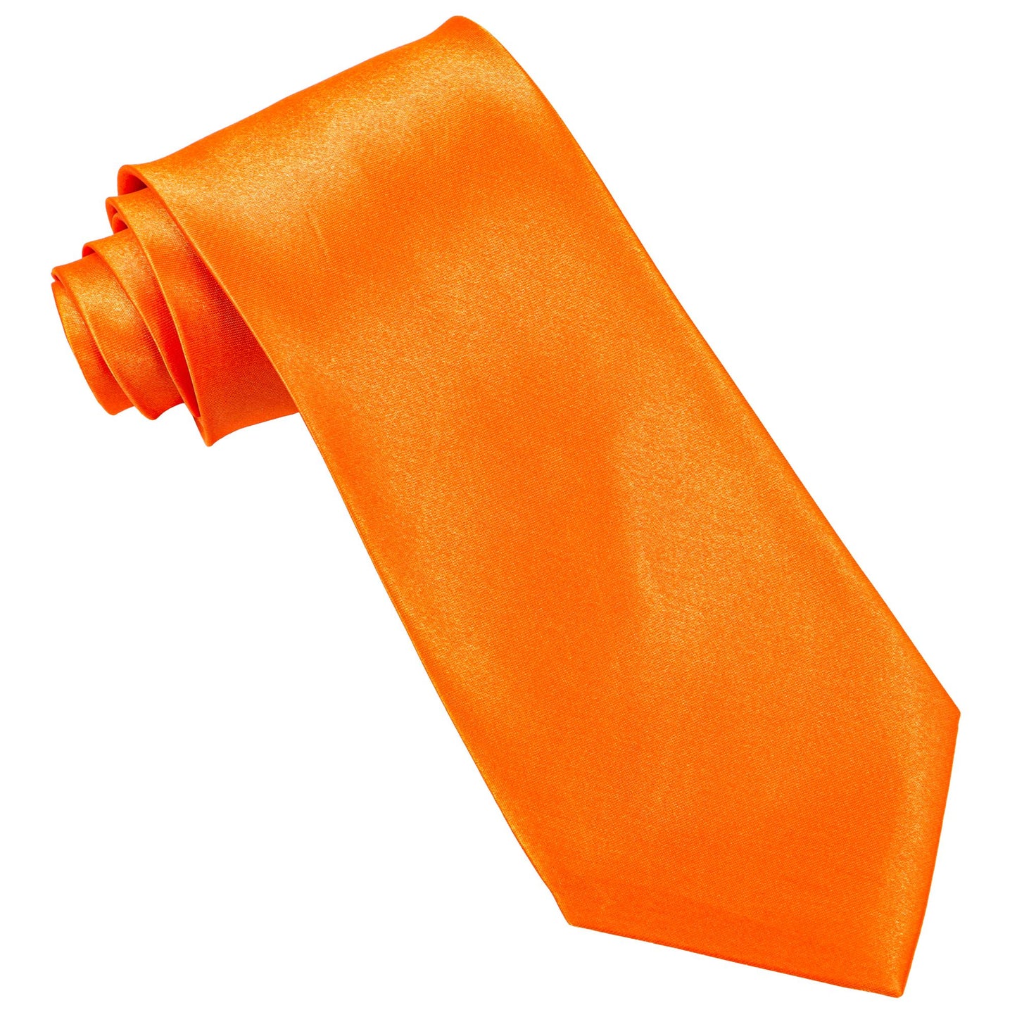 "NEON ORANGENE KRAWATTE" aus Satin – Detailansicht