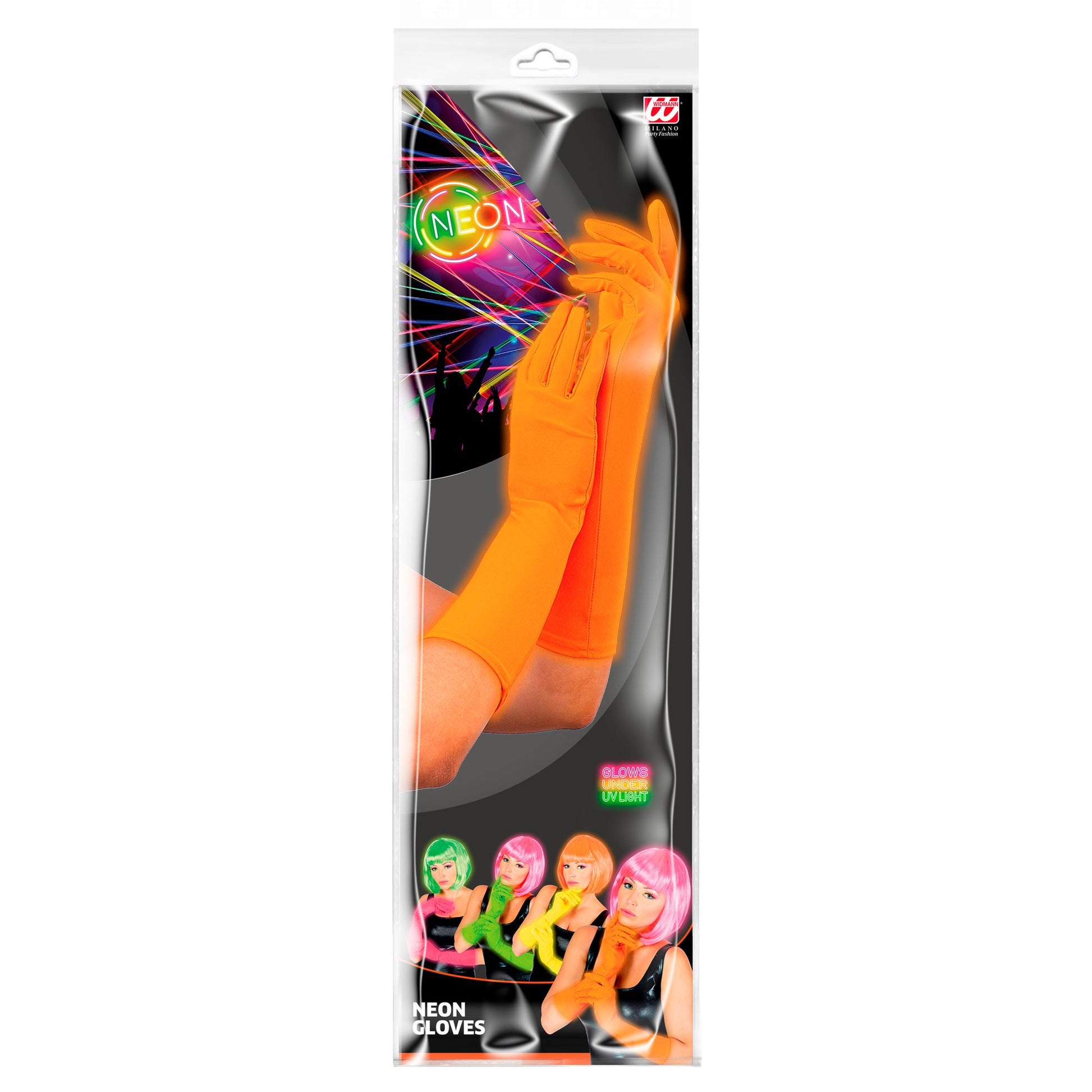 "NEON ORANGENE LANGE HANDSCHUHE" – Ansicht 3