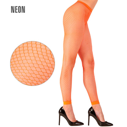 "NEON ORANGENE NETZ LEGGINGS" – Vorderansicht