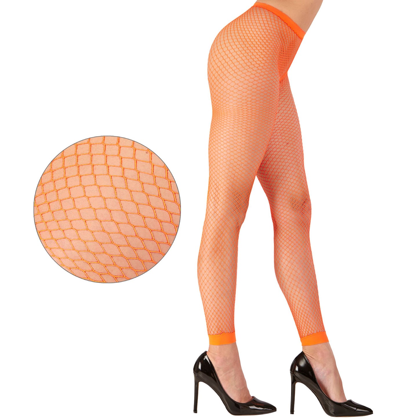 "NEON ORANGENE NETZ LEGGINGS" – Detailansicht