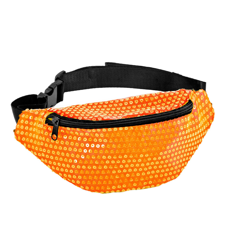 "NEON ORANGENE PAILLETTEN GÜRTELTASCHE" – Detailansicht