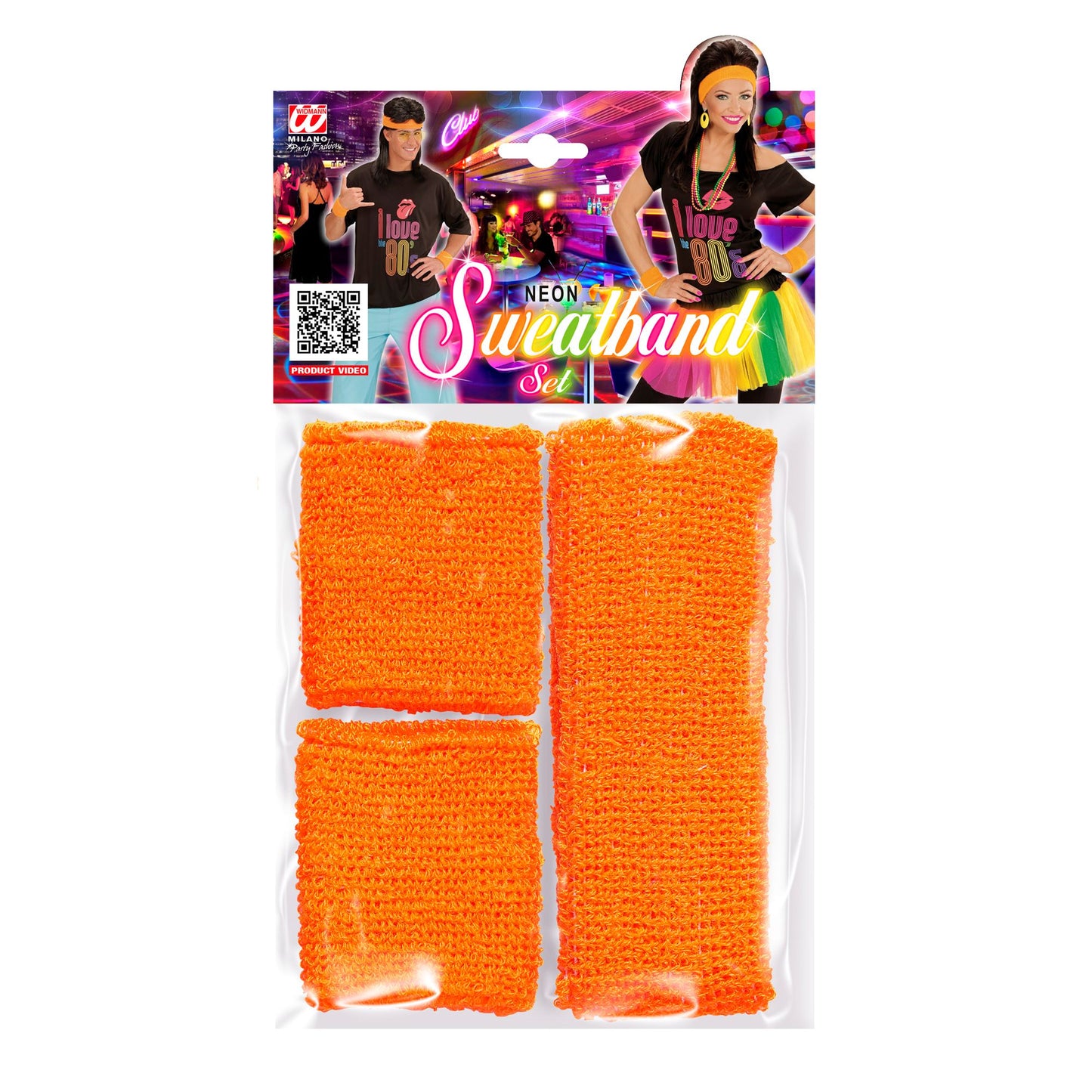 "NEON ORANGENE SCHWEIßBÄNDER" (Stirnband und 2 Armbänder) – Ansicht 3