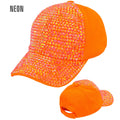 "NEON ORANGENE STRASS BASECAP" – Vorderansicht