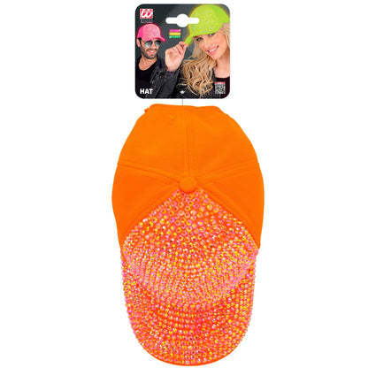 "NEON ORANGENE STRASS BASECAP" – Ansicht 3