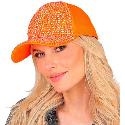 "NEON ORANGENE STRASS BASECAP" – Ansicht 6