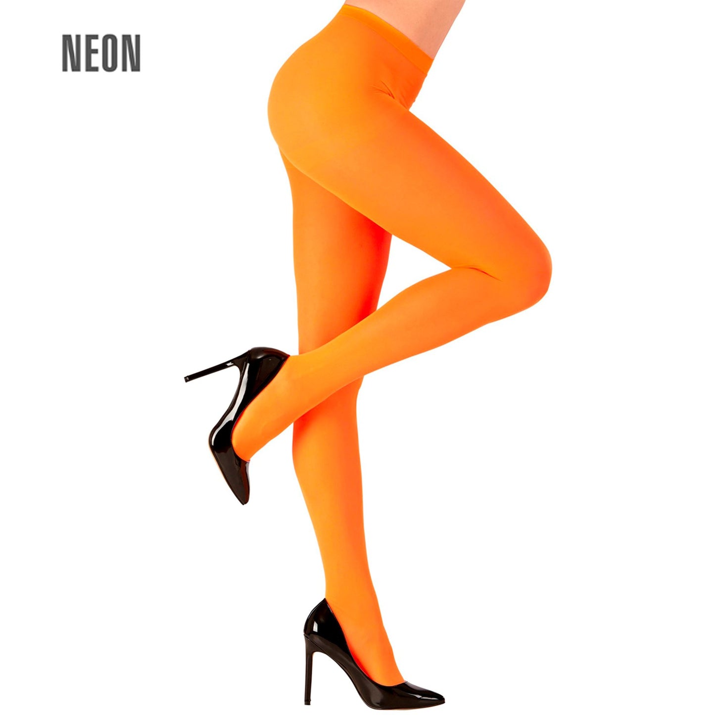 "NEON ORANGENE STRUMPFHOSE" 40 DEN – Vorderansicht