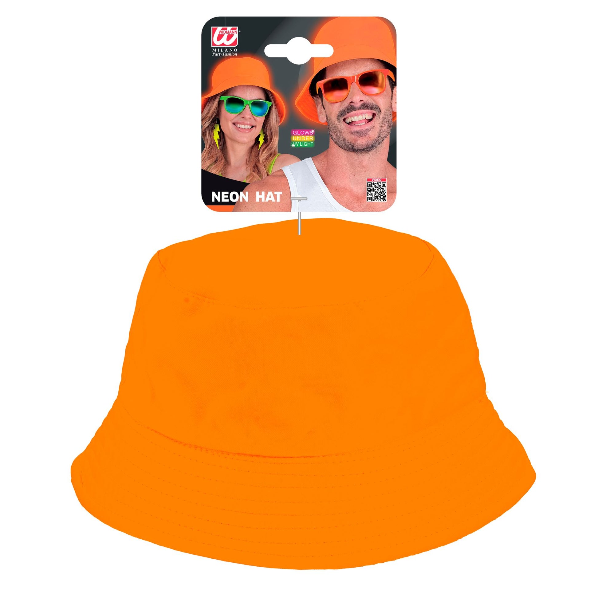 Widmann 80er Neon Orange Bucket Fischerhut – Seitenansicht