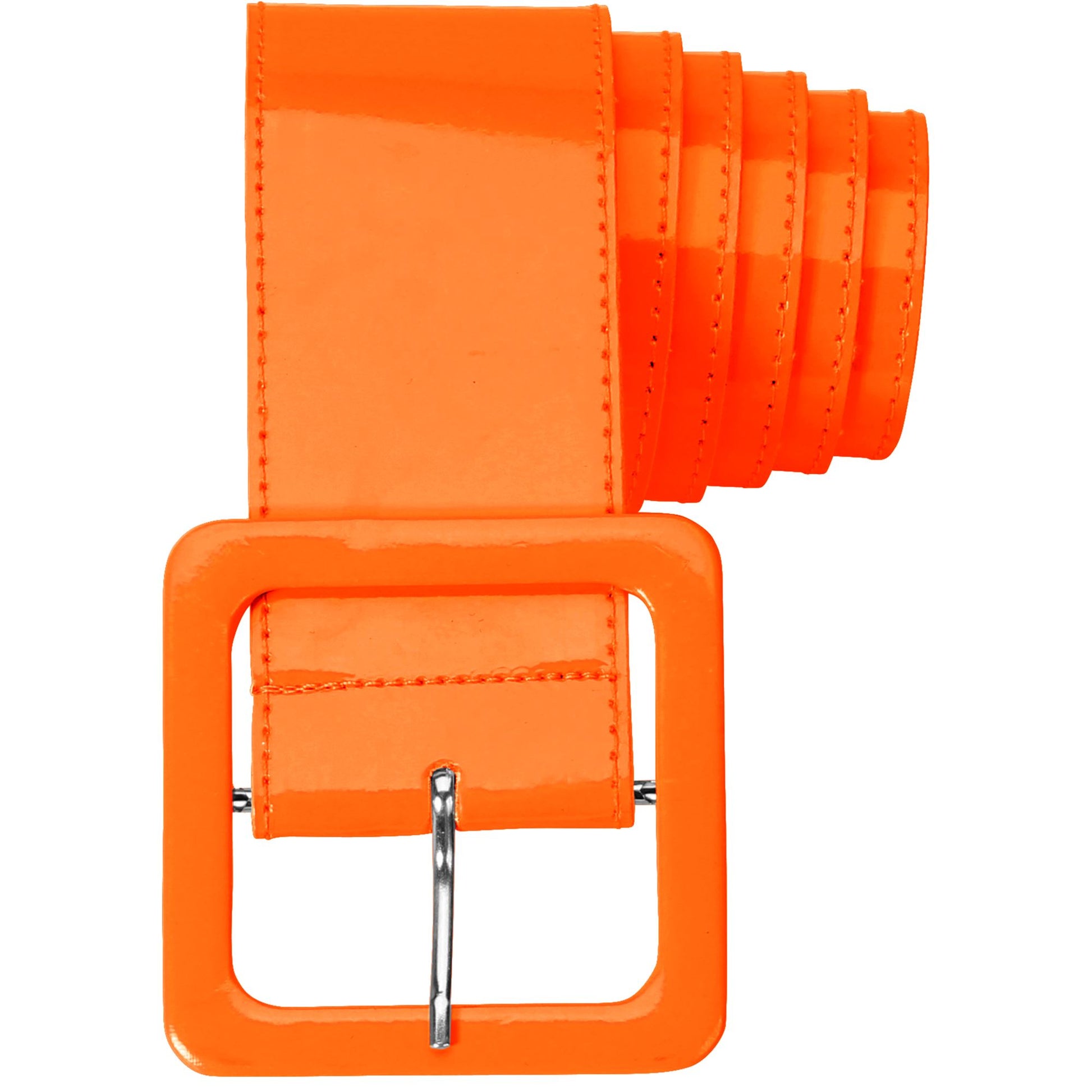 "NEON ORANGENER VINYLGÜRTEL" – Detailansicht