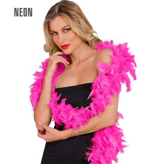 "NEON PINKE FEDERBOA" - 1,80 m - 50 g – Vorderansicht