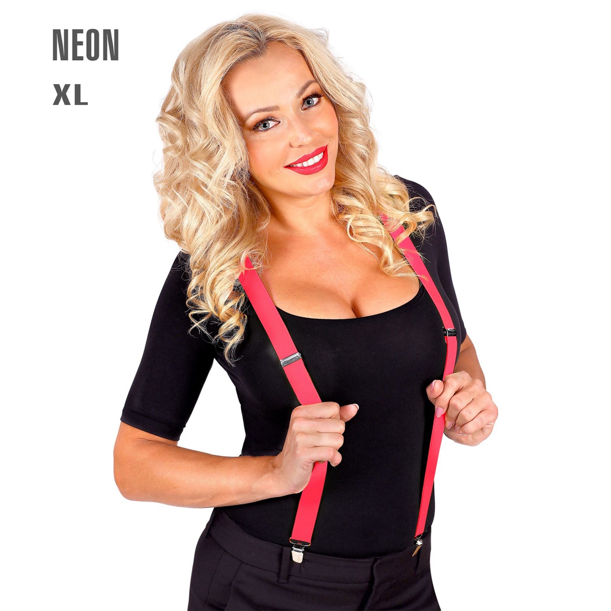 "NEON PINKE HOSENTRÄGER" (ultralang bis 115-120 cm) – Ansicht 3