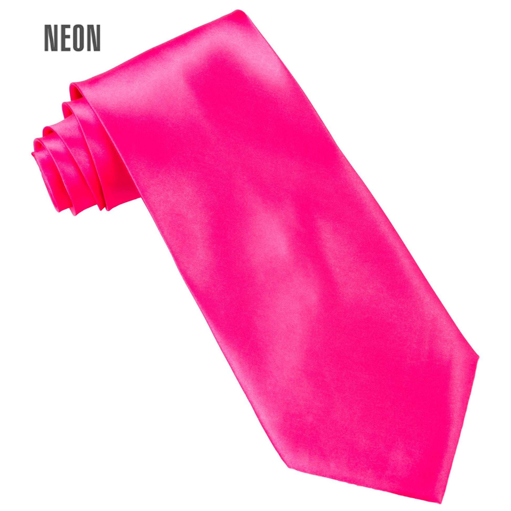 "NEON PINKE KRAWATTE" aus Satin – Vorderansicht