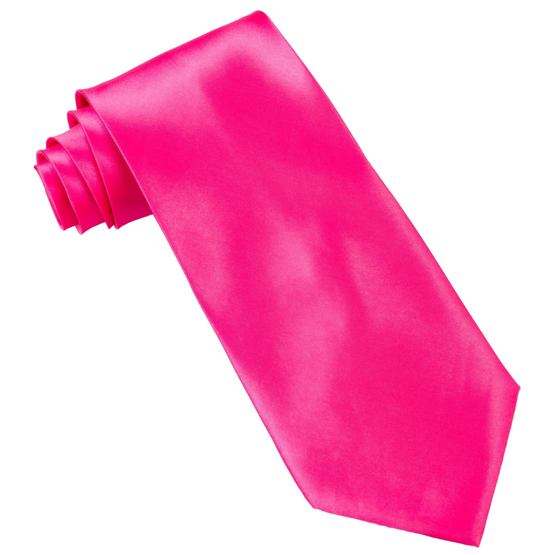 "NEON PINKE KRAWATTE" aus Satin – Detailansicht
