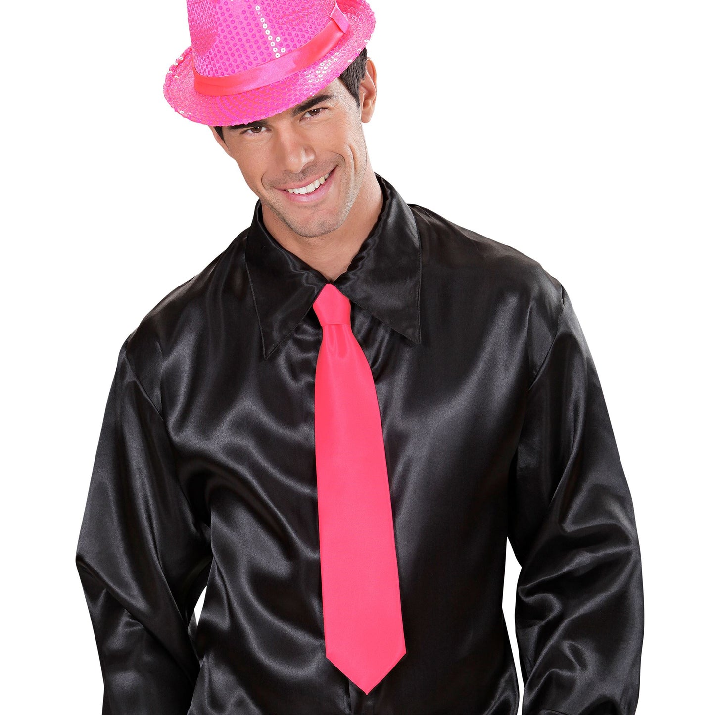 "NEON PINKE KRAWATTE" aus Satin – Ansicht 4