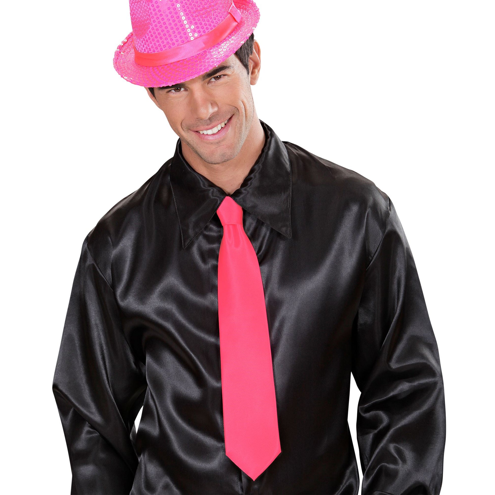 "NEON PINKE KRAWATTE" aus Satin – Ansicht 4