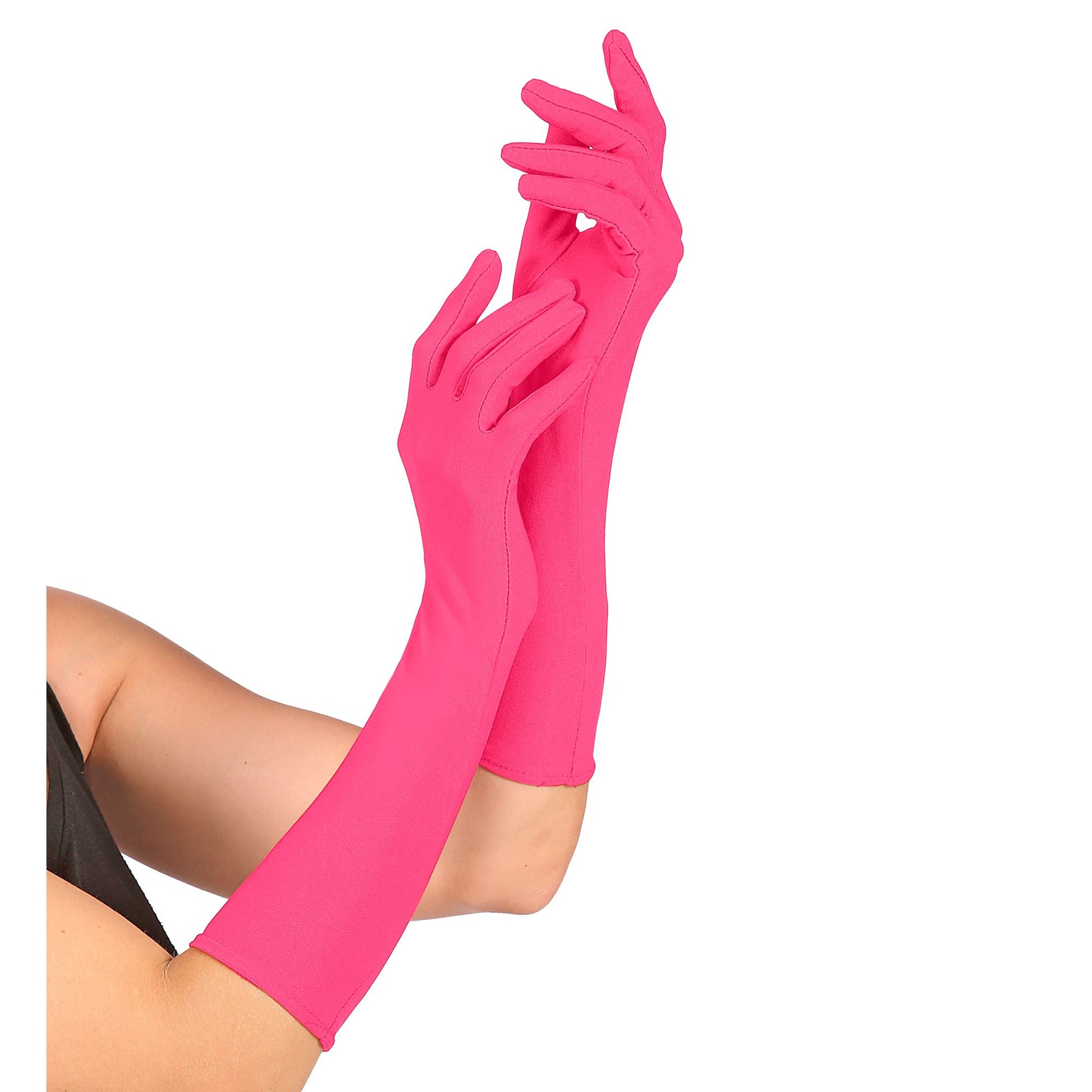 "NEON PINKE LANGE HANDSCHUHE" – Detailansicht