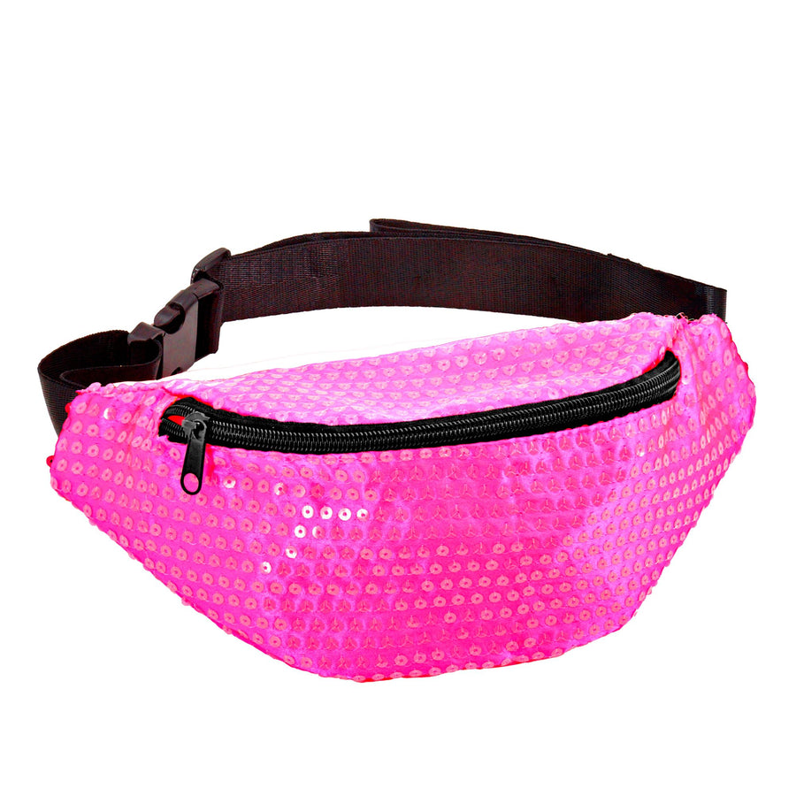 "NEON PINKE PAILLETTEN GÜRTELTASCHE" – Detailansicht