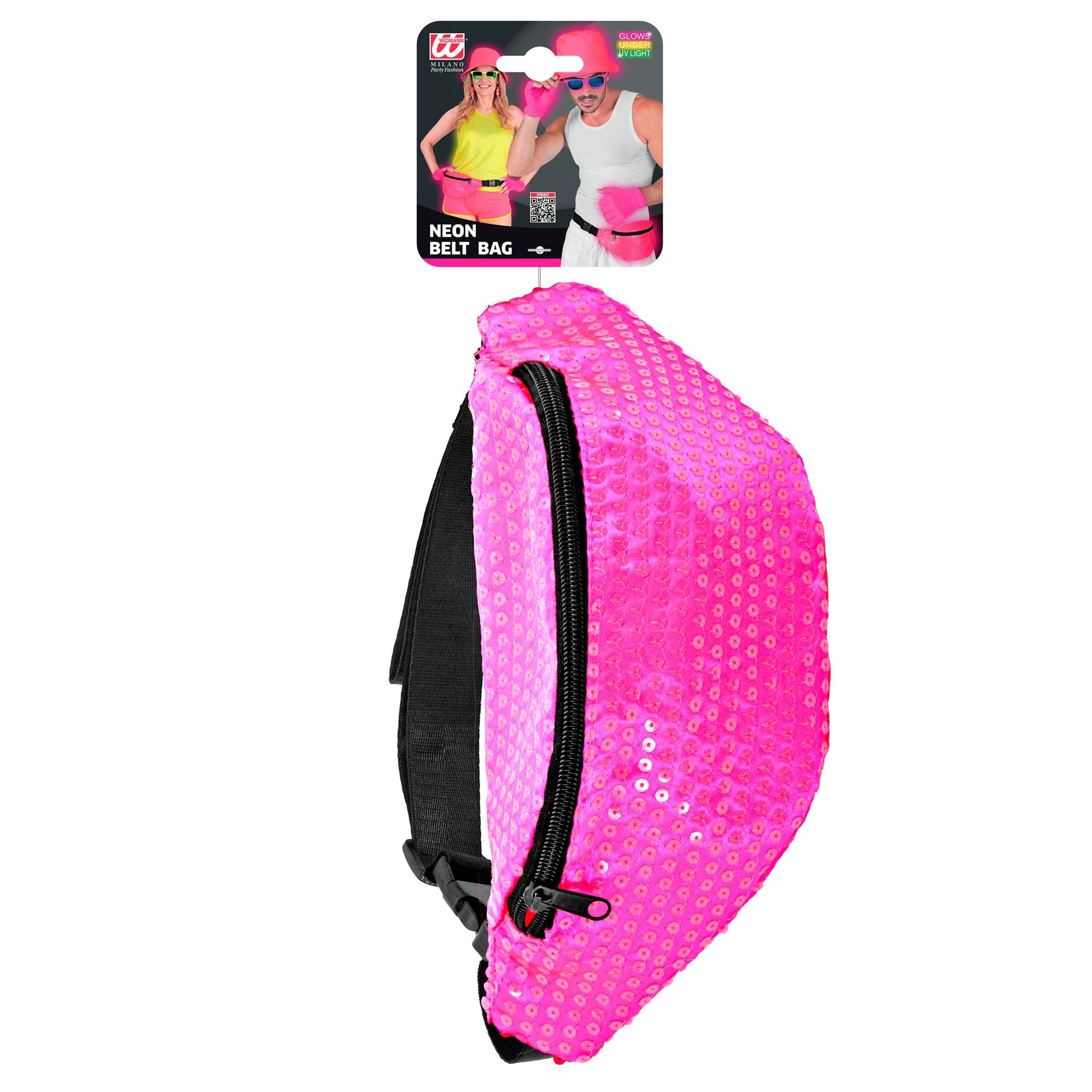 "NEON PINKE PAILLETTEN GÜRTELTASCHE" – Ansicht 3
